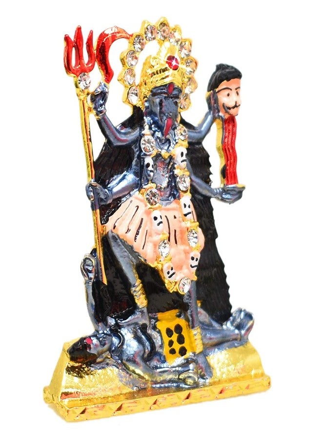 GCT Goddess Kali MATA Idol Maa Kali Murti (B-164) Blue Metal Statue for Home Décor Car Dashboard Mandir Pooja Murti Temple Puja Office Table Showpiece - Image 3